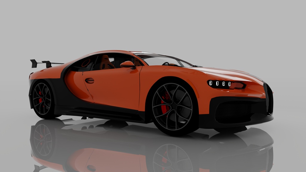 Bugatti Chiron Style Orange Black Hypercar