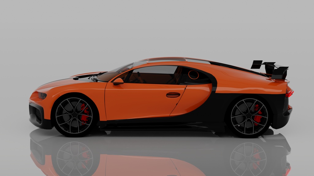 Bugatti Chiron Style Orange Black Hypercar
