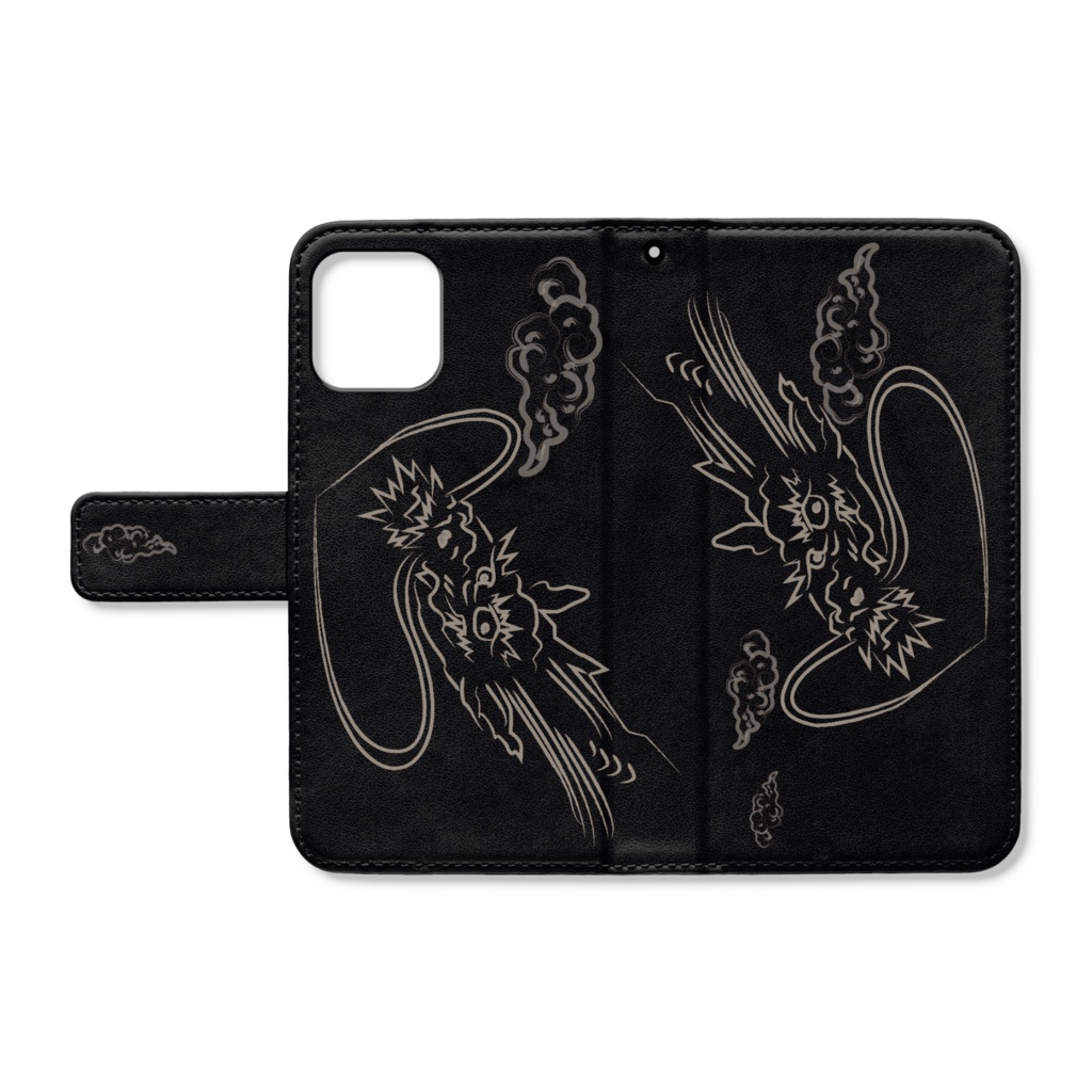 手帳型iPhoneケース　悟り絵「雲龍」
