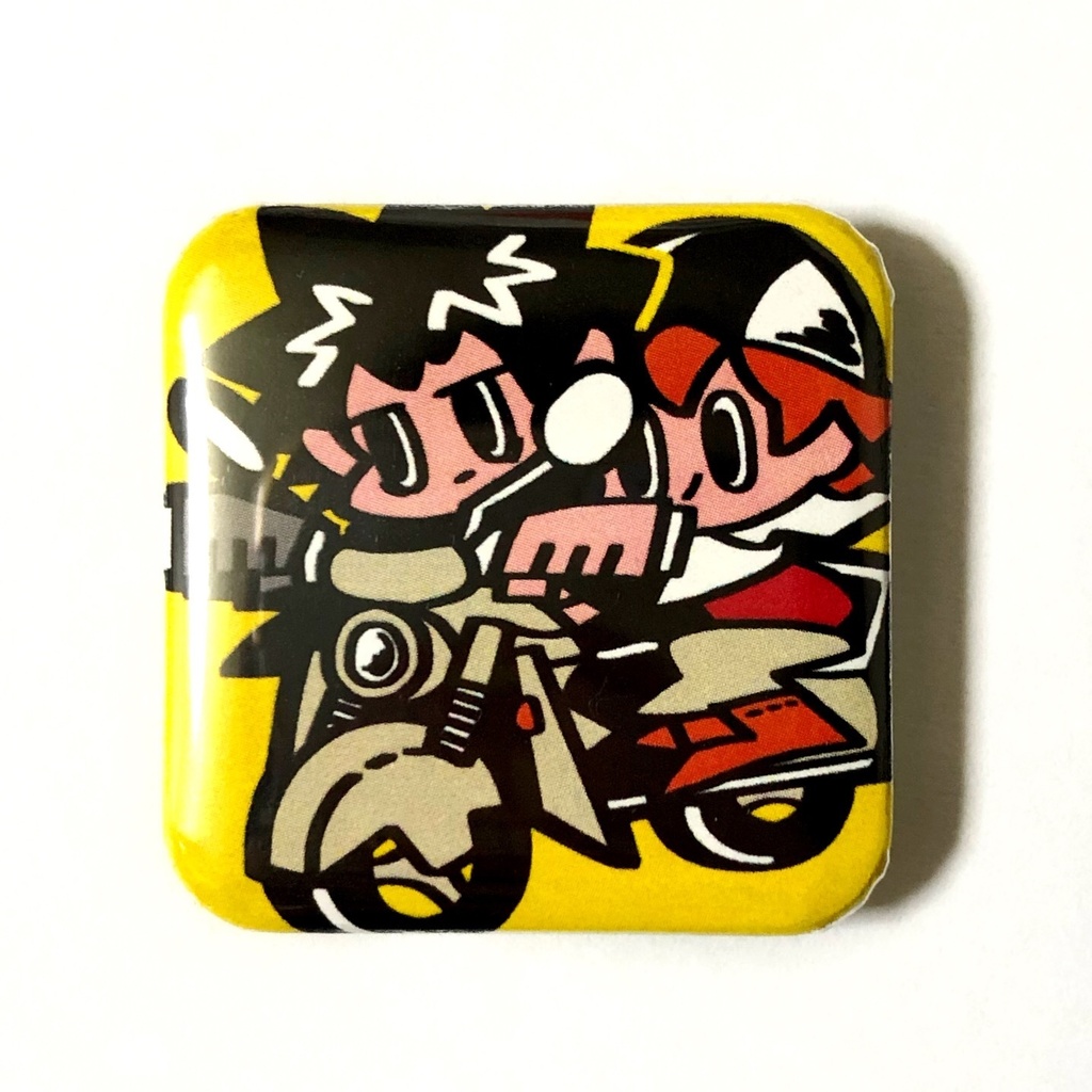 二人乗り缶バッジ