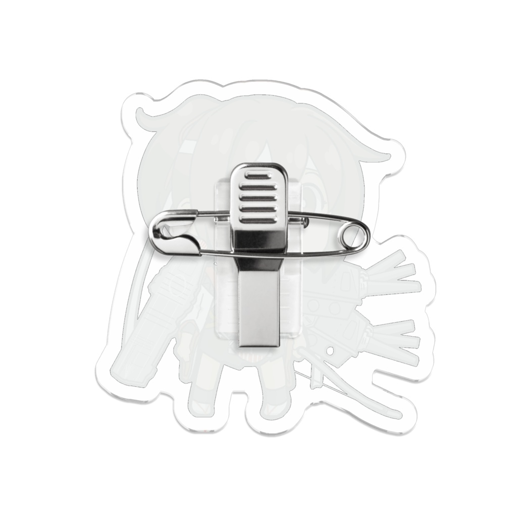 カメラ映りを意識して目を見開いている伊勢改二 アクリルバッジ