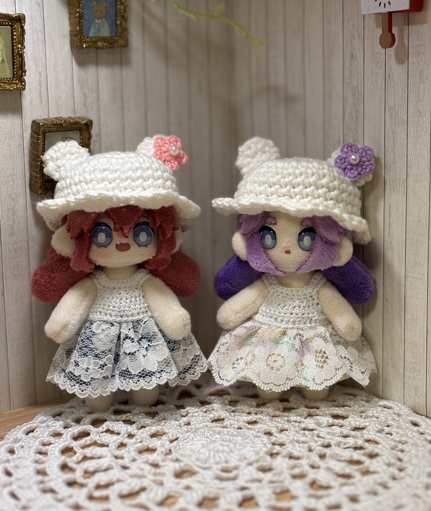 くまさん帽子（ぷにみおサイズ、お花の色ランダム）