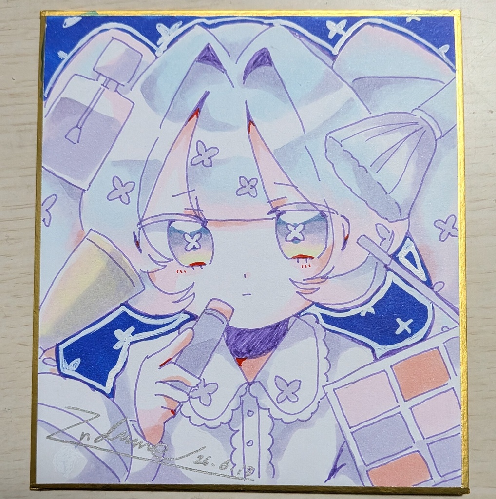 イラスト色紙(ライラック)