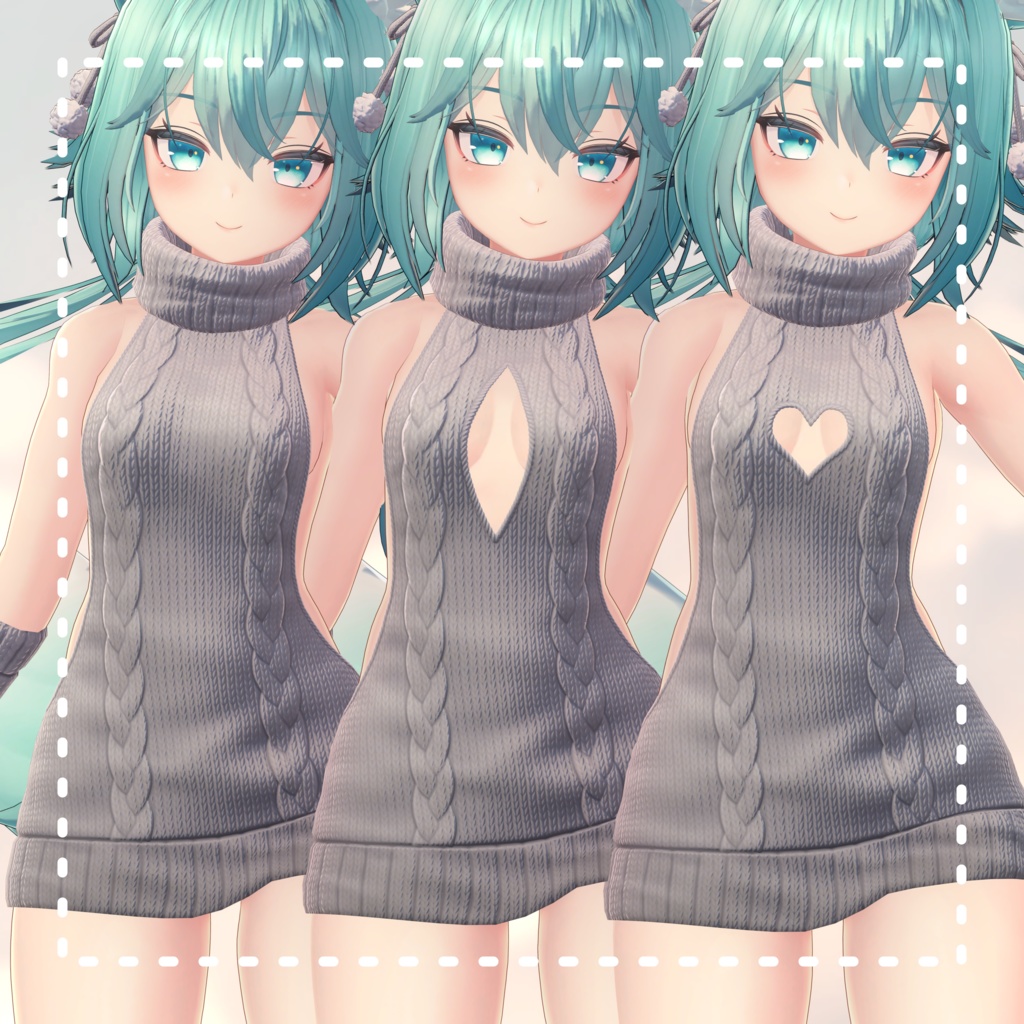 Rindo『竜胆1.04 PB』例のセーター Open back sweater