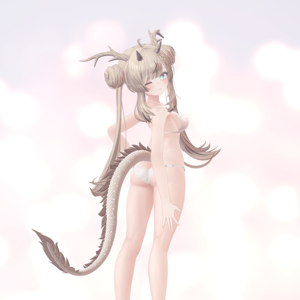 中国龍の尾と角のセット Dragon Set