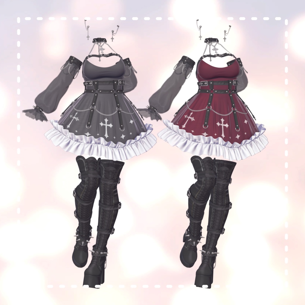 【1アバター対応】 Goth Set - ゴス服