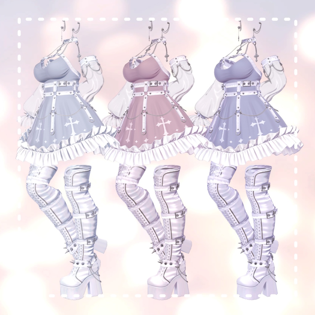 【1アバター対応】 Goth Set - ゴス服