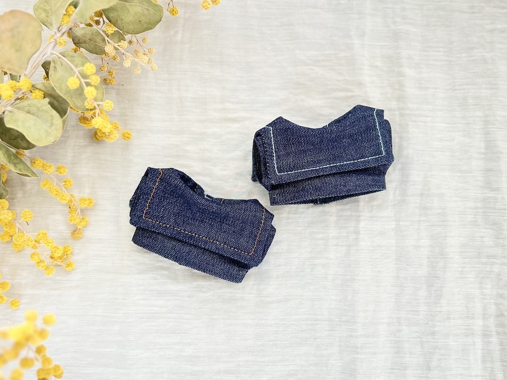 ビッグカラーデニムブラウス