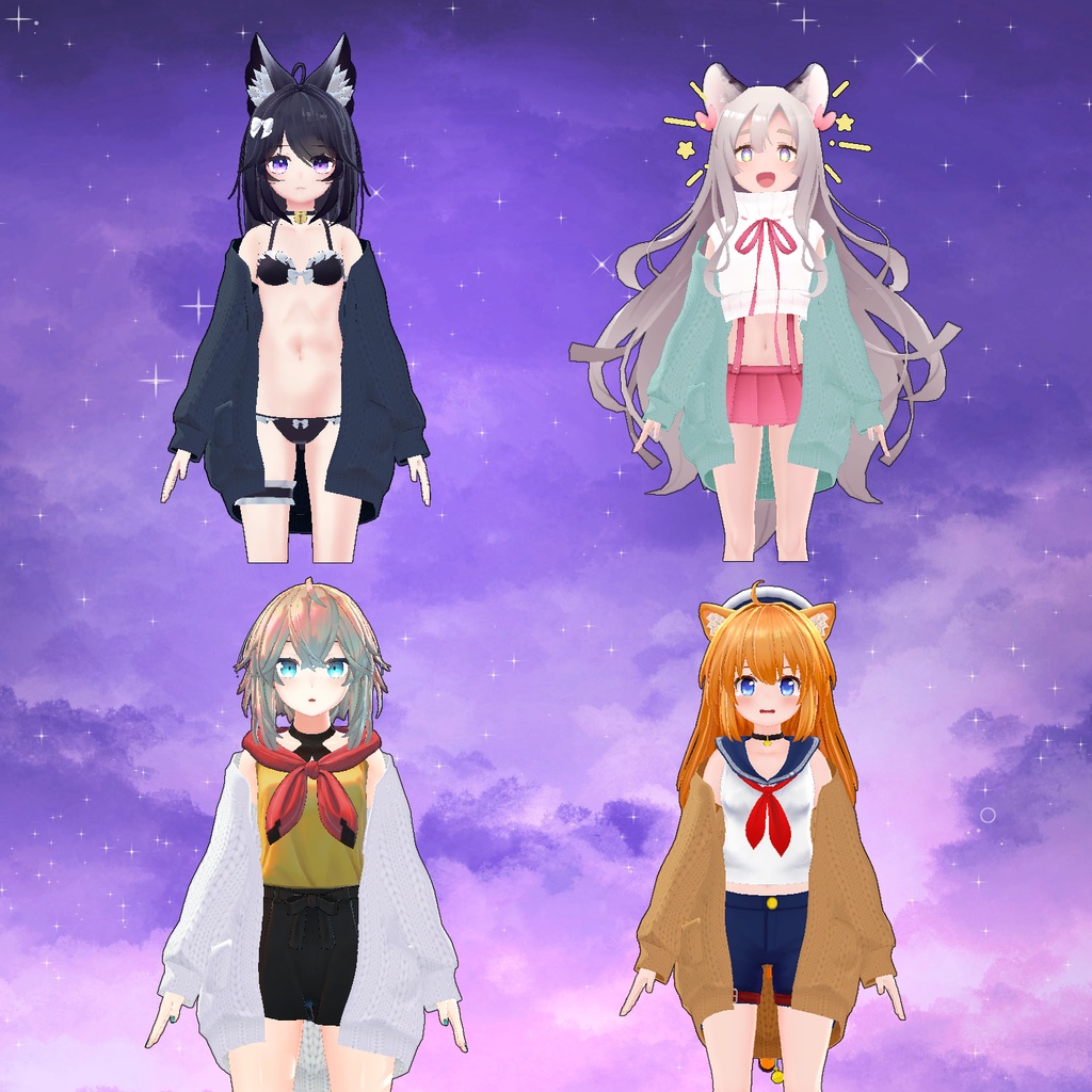 【PB, 複数アバター対応】ダボダボカーディガン