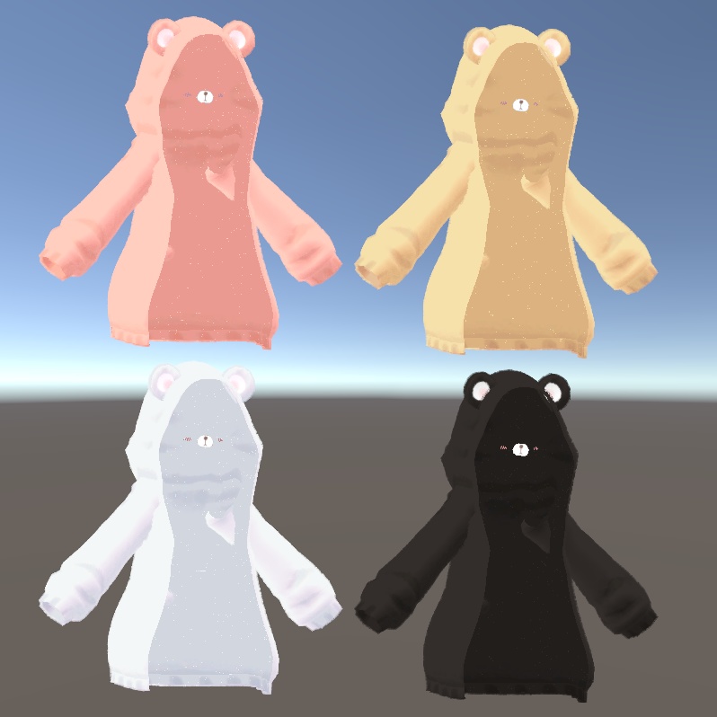 【PB, 複数アバター対応】もこもこベアー