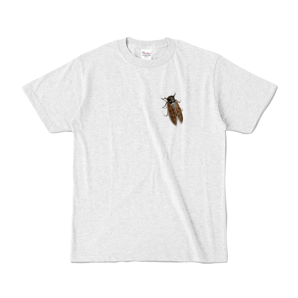 セミとまってるよTシャツ（アッシュ）