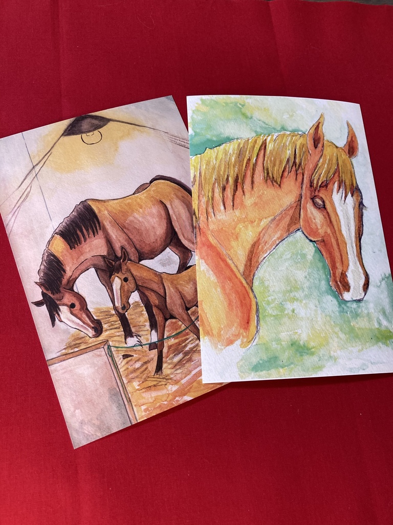 馬のイラストポストカード 四足歩行と宙返り Booth