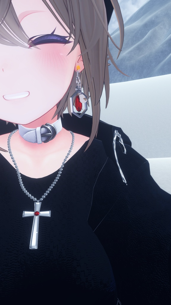 ⚠販売停止⚠【VRChat向け】♪PowerStoneSnow Fairy Earring♪ ~雪の妖精の耳飾り~