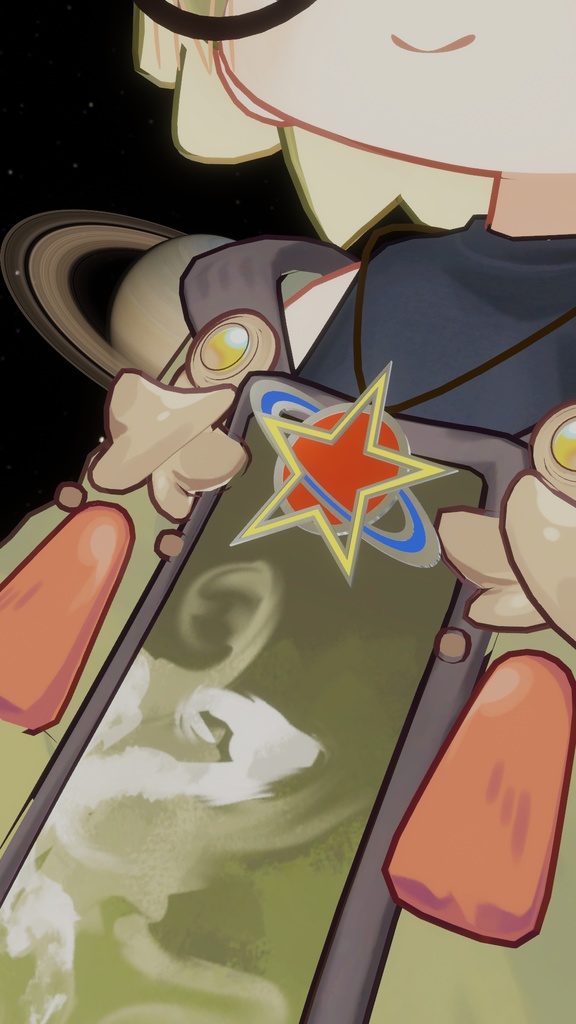 【3アバター対応】 星の輝きのペンダント ☆Stellaire Étoile Soleil☆【VRChat想定】