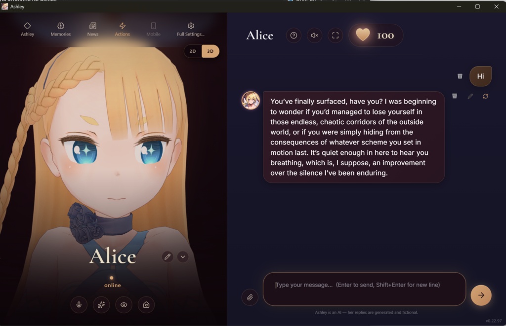 Ashley AI – Desktop Companion