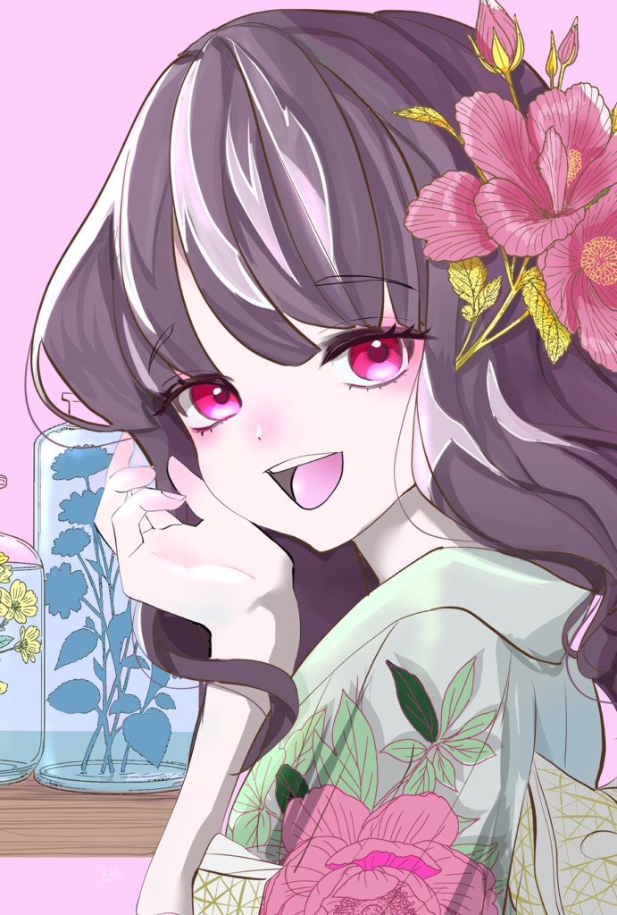 着物女子1　ポストカード