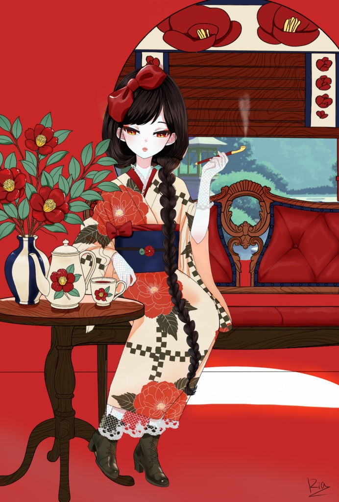 着物女子6　ポストカード