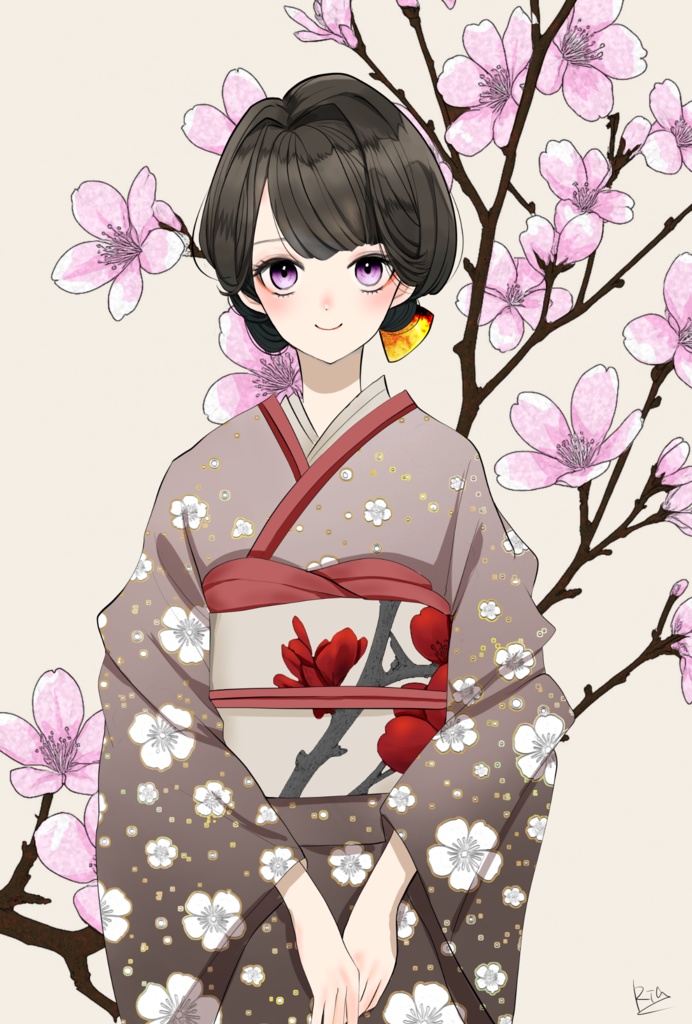 着物女子10　ポストカード