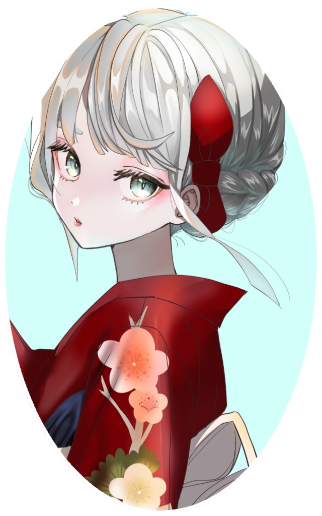 着物女子2　ステッカー