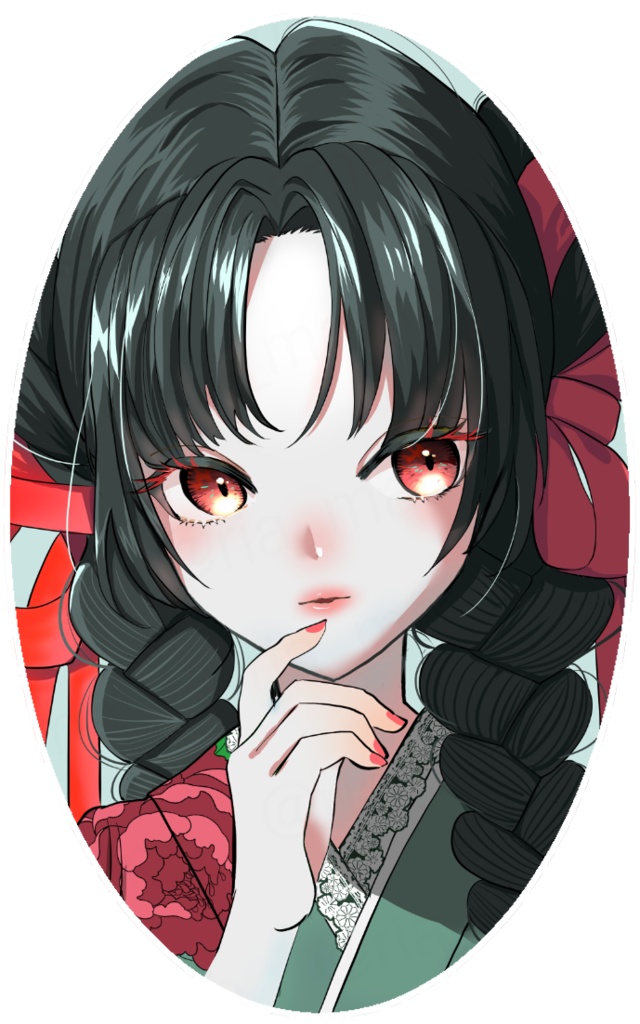 着物女子3　ステッカー