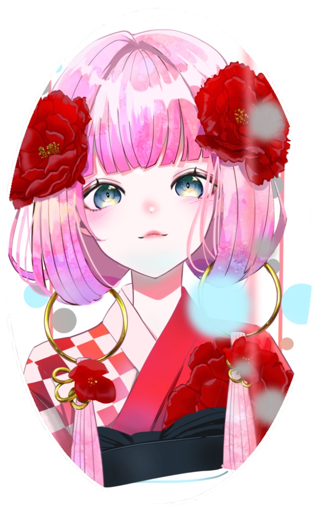 着物女子4　ステッカー