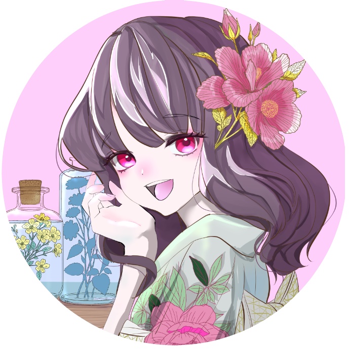 着物女子　ステッカー50×50