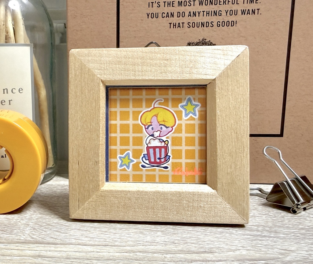 【ミニ額 複製原画】『だらっとダルくん 〜おやつタイム①』