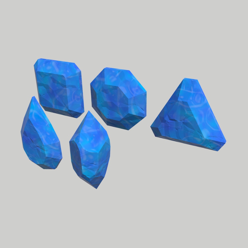 【無料お試し有 3Dモデル】クリスタル&ジェムセット - Crystal&GemSet -【Free Trial】
