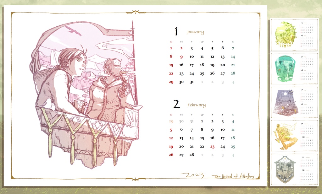 卓上カレンダー2023