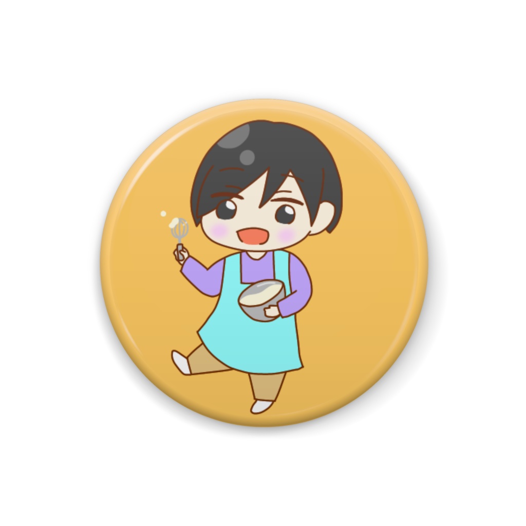 ノンちゃん　お菓子作り缶バッジ