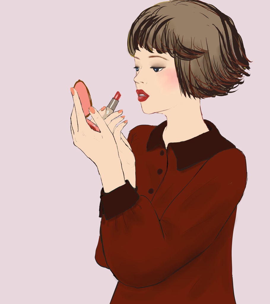 トートバッグ 口紅濃くない?