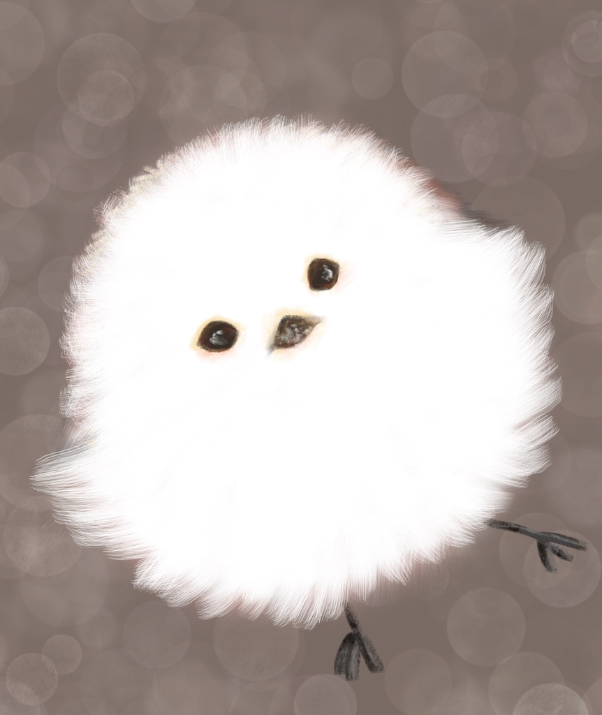 かわいいシマエナガ ロングスリーブTシャツ 杢グレー