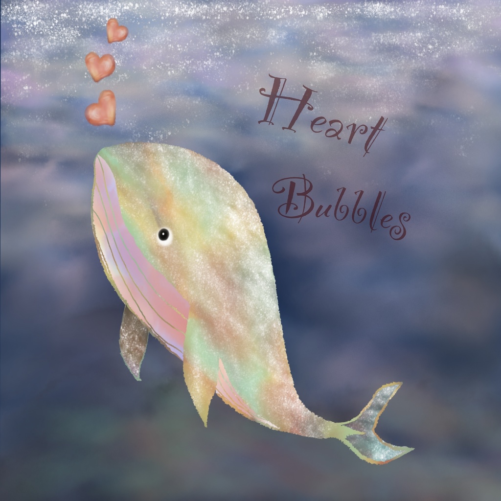 ハートの泡とくじらTシャツ