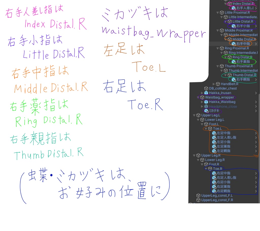VRC想定 蝶・ミカヅキ付きテクスチャ53枚のつよつよネイル☆(付け爪)51アバター対応 シェーダーは、lilToon