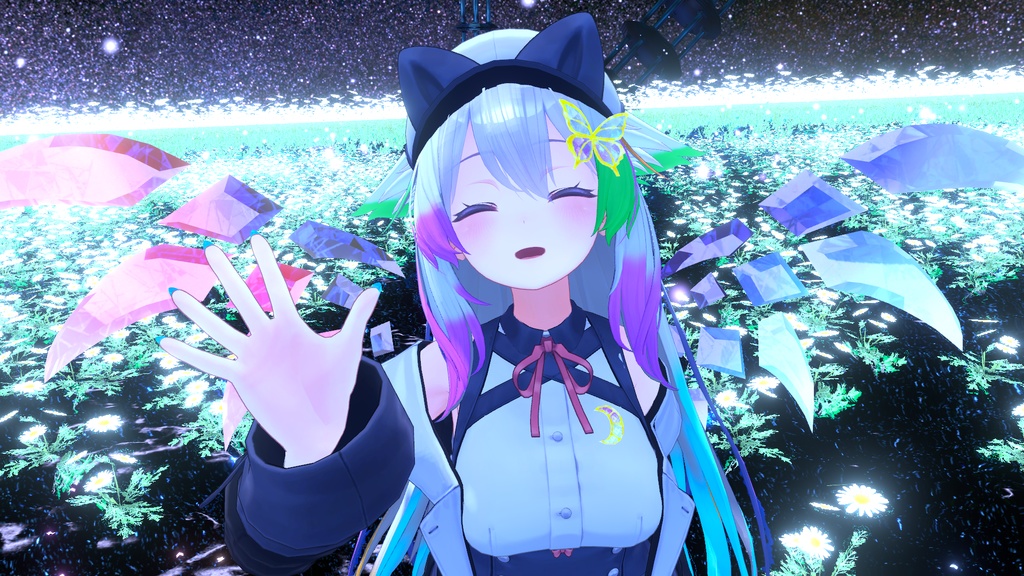 VRC想定 宝石の翼ver1.2(テクスチャ21枚)(掴むことは出来ませんが、触ると揺れます。)