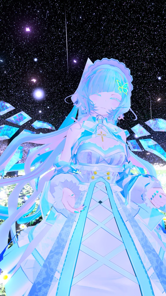 VRC想定 宝石の翼ver1.2(テクスチャ21枚)(掴むことは出来ませんが、触ると揺れます。)