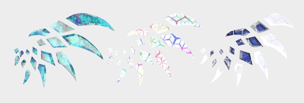 VRC想定 宝石の翼ver1.2(テクスチャ21枚)(掴むことは出来ませんが、触ると揺れます。)