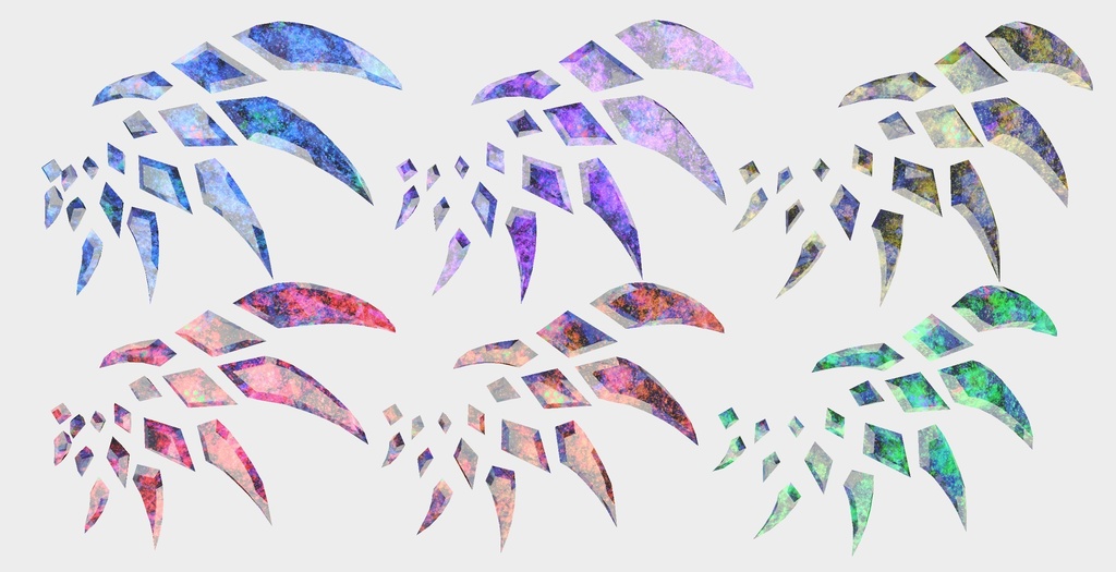 VRC想定 宝石の翼ver1.2(テクスチャ21枚)(掴むことは出来ませんが、触ると揺れます。)