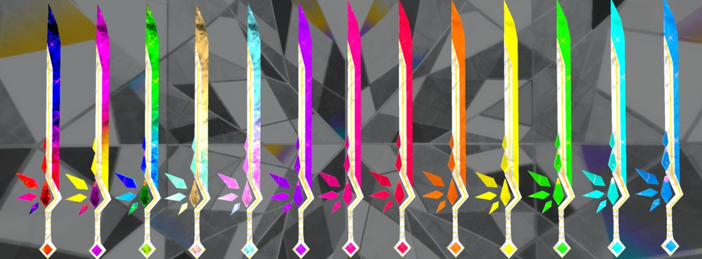 VRC想定 テクスチャ13枚 宝石の刀ver1.4.1