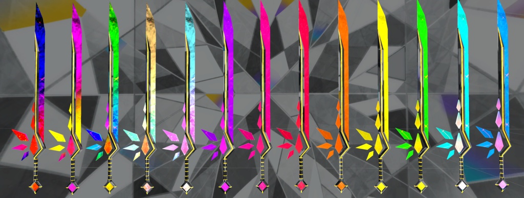 VRC想定 テクスチャ13枚 宝石の刀ver1.4.1