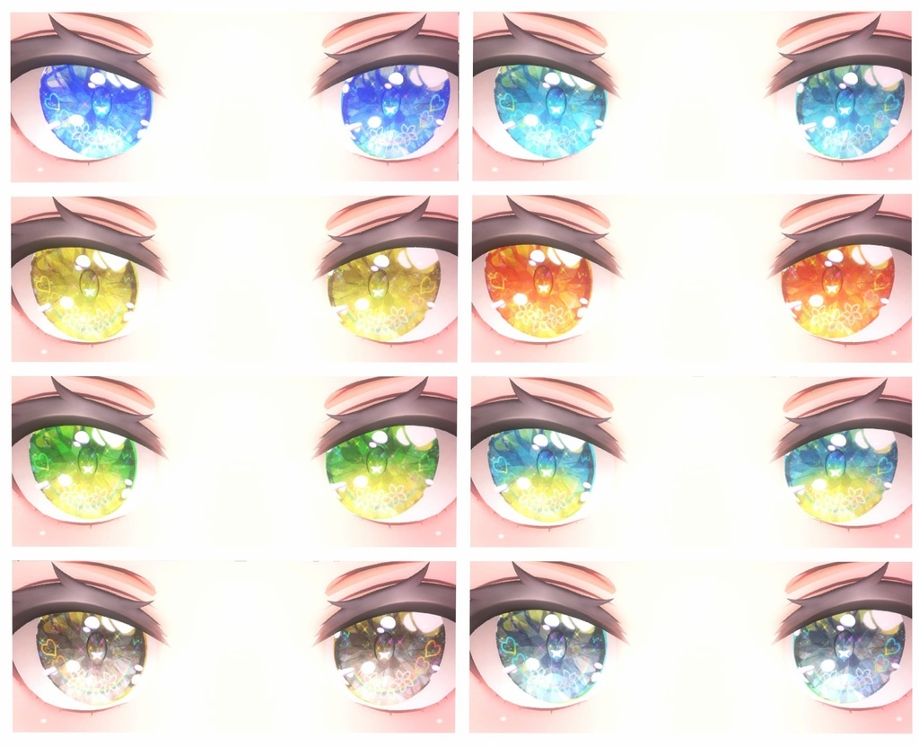 セリアちゃん用 神聖な瞳テクスチャ 9枚 トミノちゃん用、ふぁふぁちゃん、ビナアちゃん、キプフェルちゃん用