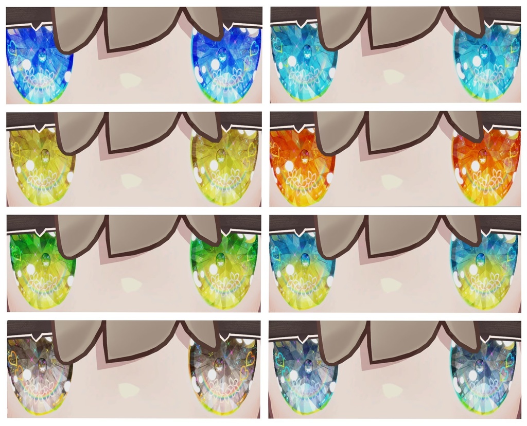 セリアちゃん用 神聖な瞳テクスチャ 9枚 トミノちゃん用、ふぁふぁちゃん、ビナアちゃん、キプフェルちゃん用