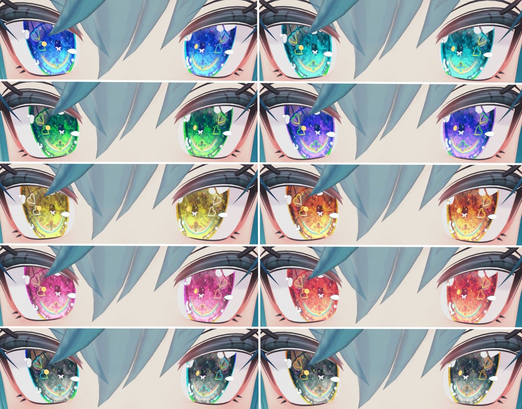 神聖な瞳テクスチャ セレスティアちゃん用 9枚 マヌカちゃん、竜胆ちゃん用 17枚 瑞希ちゃん、ルルネちゃん、リリカちゃん、真央さん用 16枚