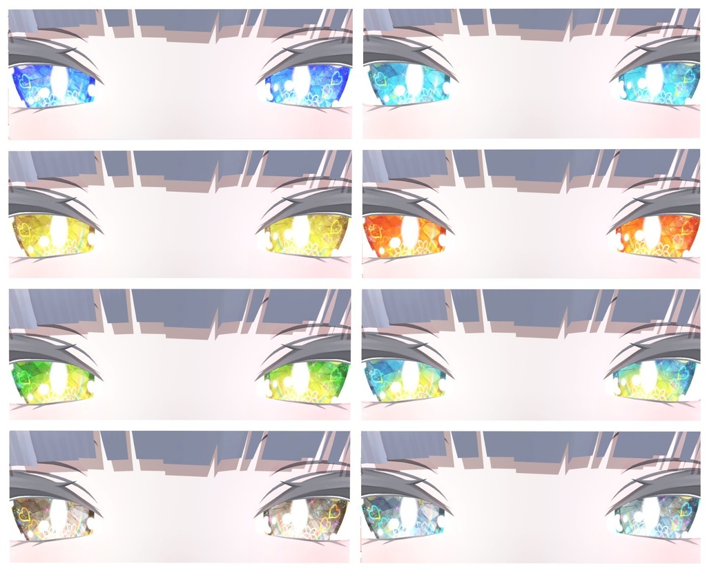 神聖な瞳テクスチャ セレスティアちゃん用 9枚 マヌカちゃん、竜胆ちゃん用 17枚 瑞希ちゃん、ルルネちゃん、リリカちゃん、真央さん用 16枚