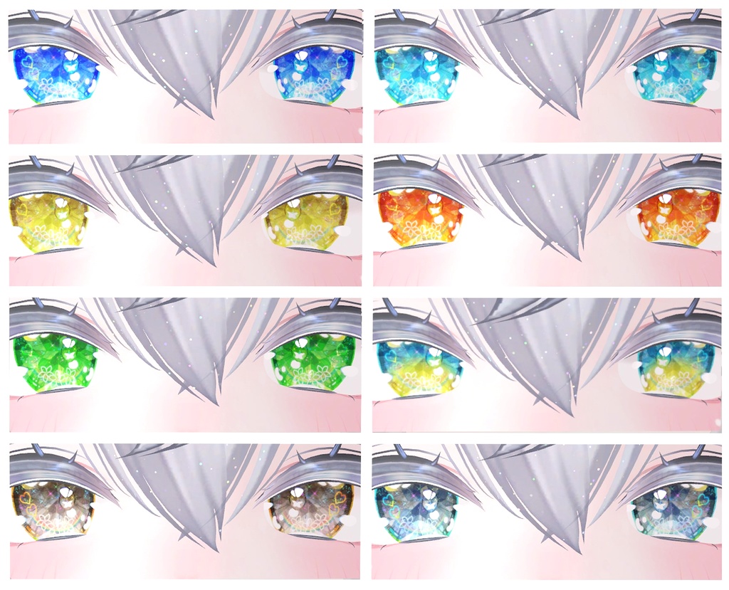 神聖な瞳テクスチャ 桔梗ちゃん用 13枚 龍のヨルちゃん用、エメちゃん用、sioちゃん用、サフィーちゃん用、しなのちゃん用16枚