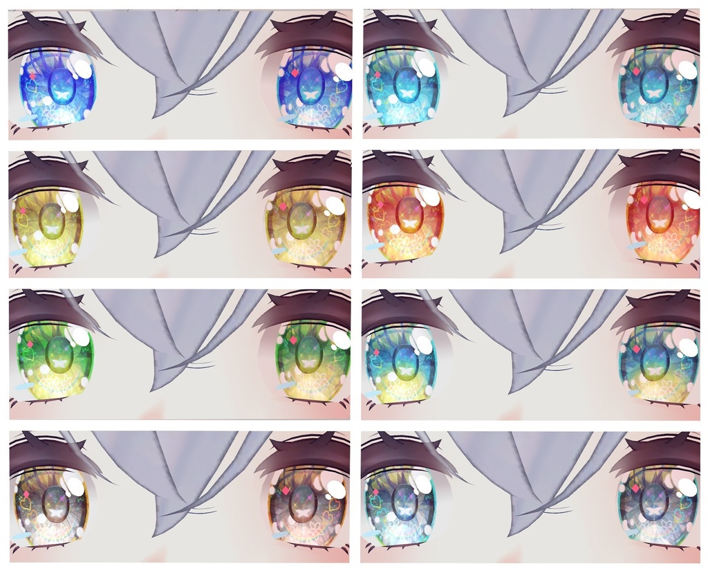 神聖な瞳テクスチャ 桔梗ちゃん用 13枚 龍のヨルちゃん用、エメちゃん用、sioちゃん用、サフィーちゃん用、しなのちゃん用16枚