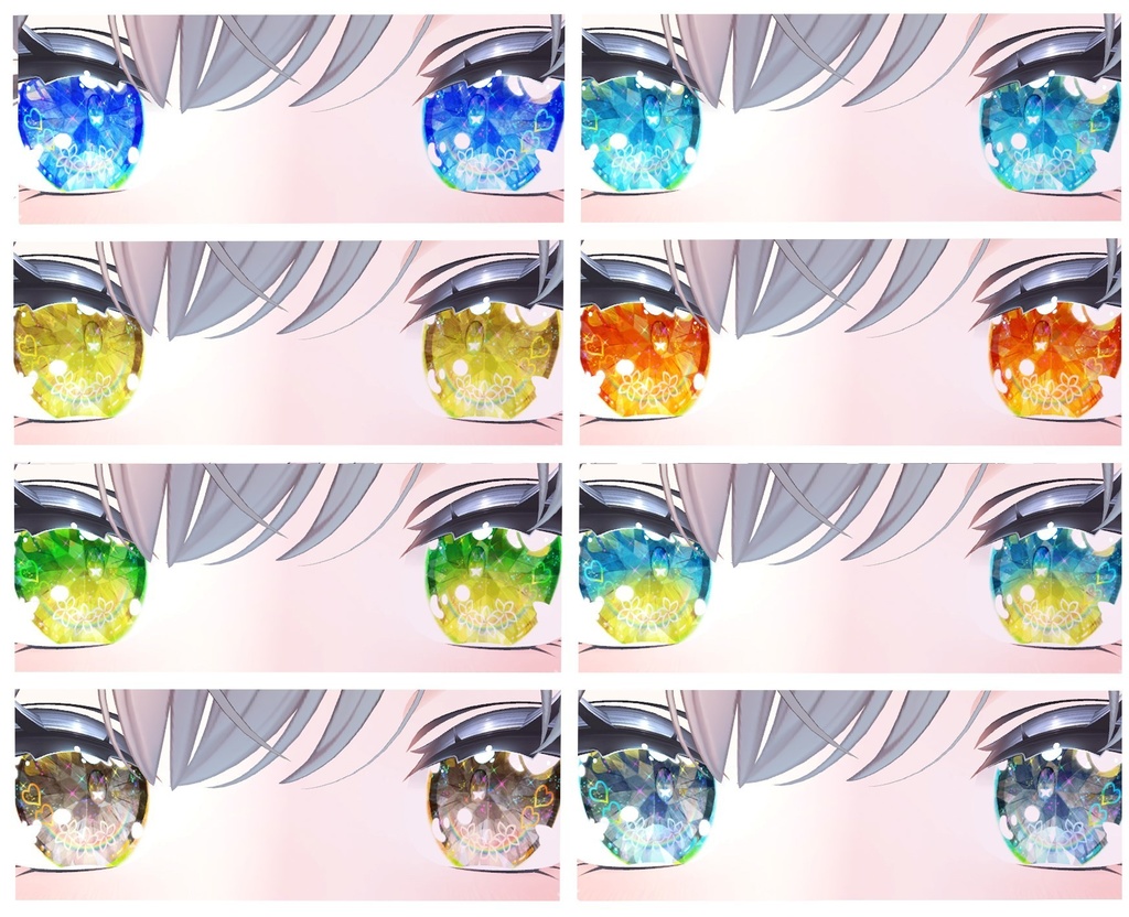 神聖な瞳テクスチャ 桔梗ちゃん用 13枚 龍のヨルちゃん用、エメちゃん用、sioちゃん用、サフィーちゃん用、しなのちゃん用16枚