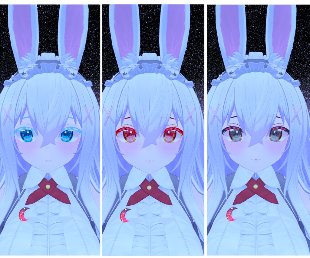 神聖な瞳テクスチャミルティナちゃん、ラシューシャちゃん、凪ちゃん、マリシアちゃん(瞳孔OFF)用16枚 イナバちゃん用18枚