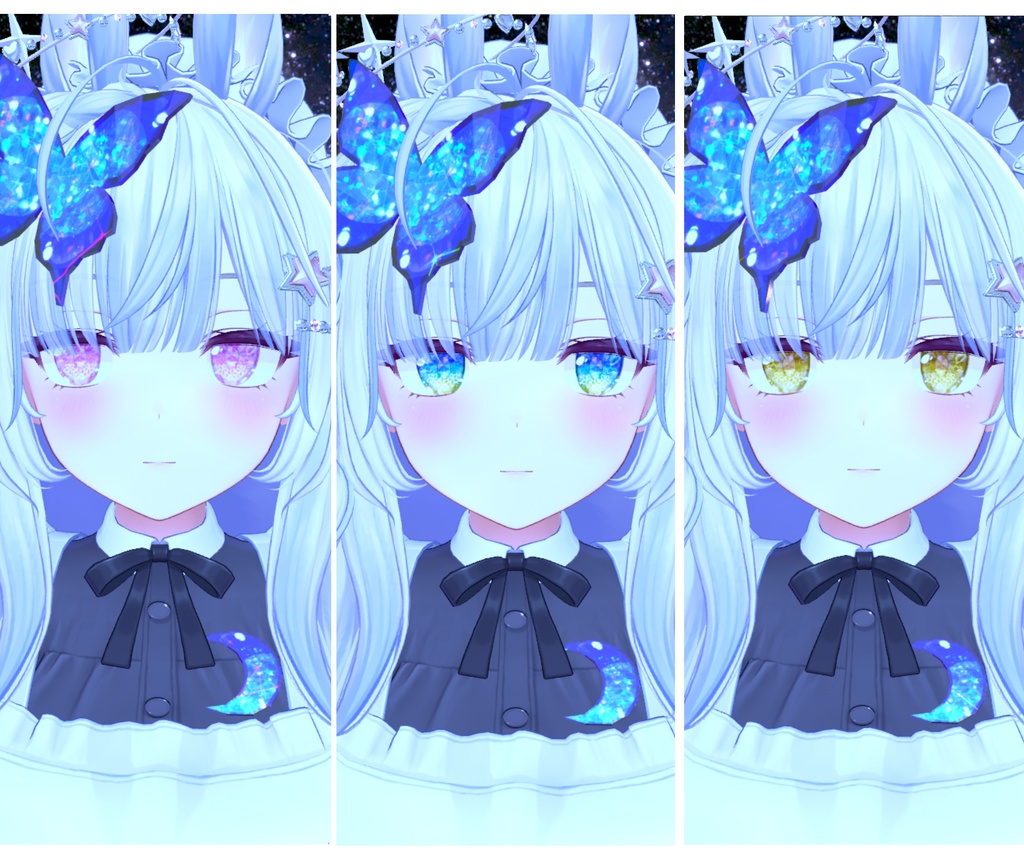 神聖な瞳テクスチャミルティナちゃん、ラシューシャちゃん、凪ちゃん、マリシアちゃん(瞳孔OFF)用16枚 イナバちゃん用18枚