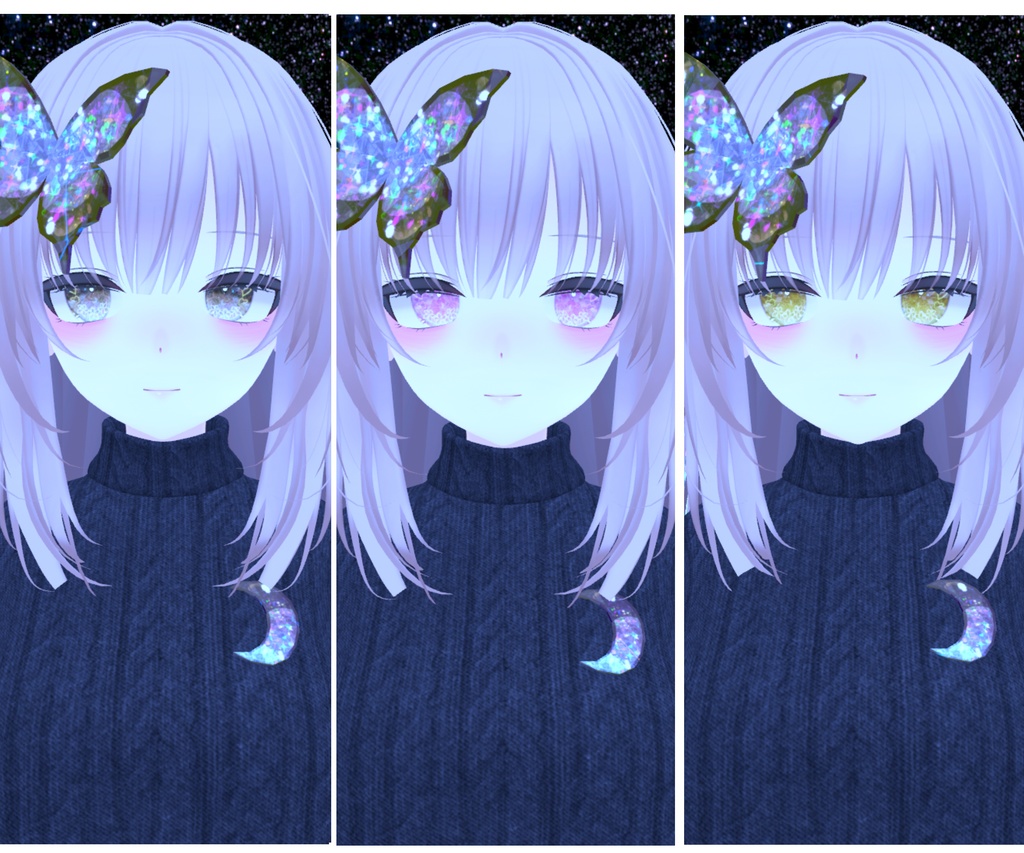 神聖な瞳テクスチャミルティナちゃん、ラシューシャちゃん、凪ちゃん、マリシアちゃん(瞳孔OFF)用16枚 イナバちゃん用18枚